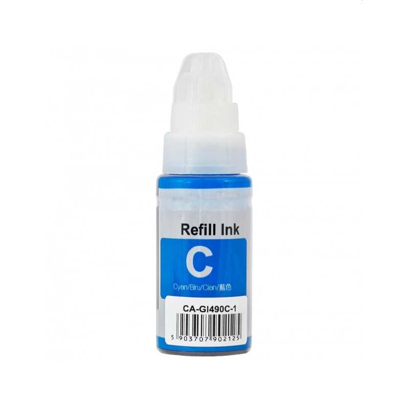 Cerneala compatibila Canon GI490 Cyan dye, flacon cu picurator similar OEM