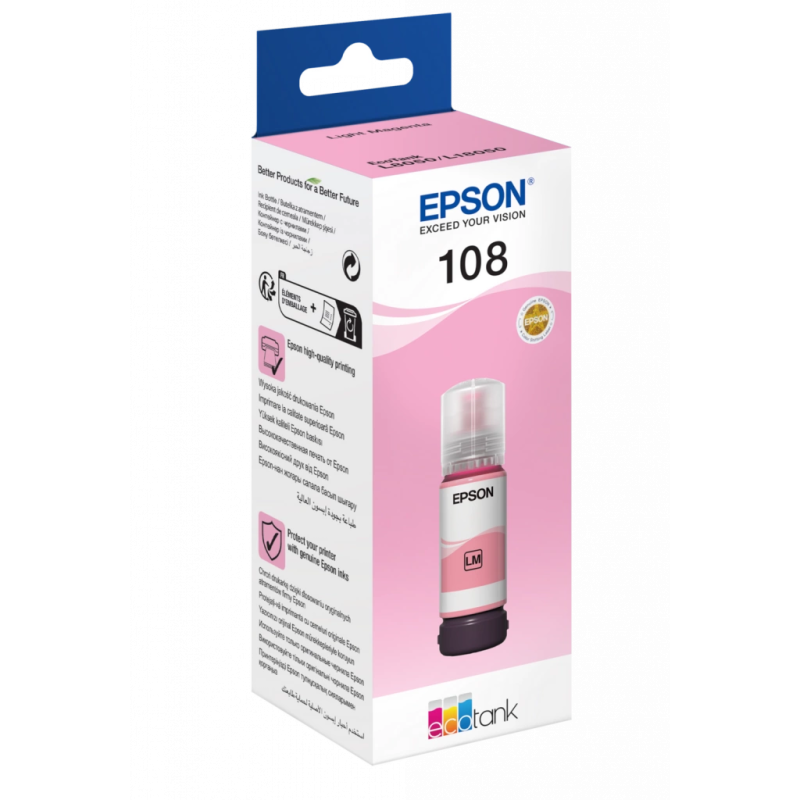 Cerneala originala EPSON 108 EcoTank, Light Magenta, 70 ml