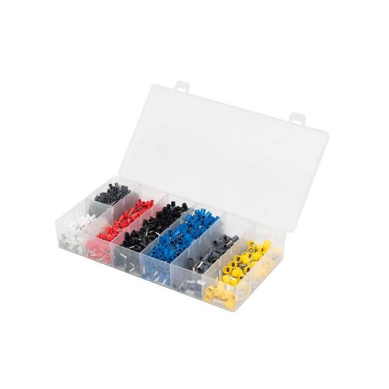 Set 1800 buc pini terminali pentru conductori electrici, 7 dimensiuni, 0.5-6.00 mm2