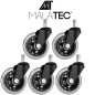 Set 5 roti de rezerva pentru scaun de birou, diametru 7,5 cm, ax 11 mm, cauciuc si metal