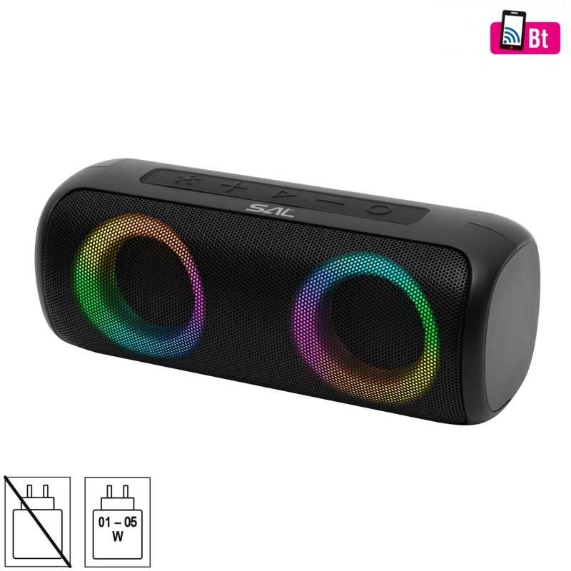 Boxa portabila 2x10W, BT TWS stereo, efecte luminoase LED RGB, USB/microSD, AUX, IPX5