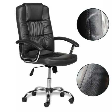 Scaun ergonomic directorial, inaltime reglabila 108-118 cm, rotativ, maxim 150 kg, negru, RESIGILAT