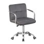 Scaun de birou, conferinte, inaltime 78-90 cm, baza si manere cromate, roti pivotante, velur gri, RESIGILAT