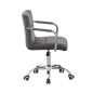 Scaun de birou, conferinte, inaltime 78-90 cm, baza si manere cromate, roti pivotante, velur gri, RESIGILAT