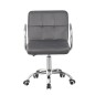 Scaun de birou, conferinte, inaltime 78-90 cm, baza si manere cromate, roti pivotante, velur gri, RESIGILAT