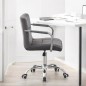 Scaun de birou, conferinte, inaltime 78-90 cm, baza si manere cromate, roti pivotante, velur gri, RESIGILAT