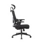 Scaun ergonomic de birou, suport lombar integrat, reglare inaltime, tetiera reglabila, pivotant, mesh negru, RESIGILAT