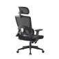 Scaun ergonomic de birou, suport lombar integrat, reglare inaltime, tetiera reglabila, pivotant, mesh negru, RESIGILAT