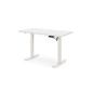 Birou reglabil pe inaltime, electric, stil modern, 120/60/75-120 cm, otel si pal laminat, alb