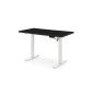 Birou reglabil pe inaltime, electric, 75-120 cm, B54, otel si pal laminat, negru/alb