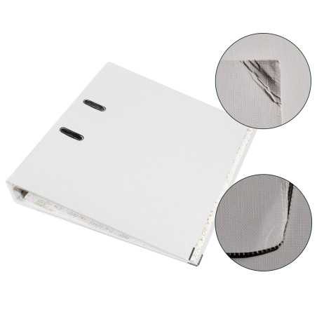 Biblioraft plastifiat, A4, latime cotor 5 cm, bordura metalica, diverse culori, RESIGILAT