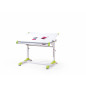 Birou cu blat reglabil pe inaltime, 69-84 cm unghi reglabil, MDF si otel, alb-verde/roz
