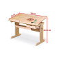 Birou copii, blat cu reglare inaltime si inclinatie, sertar, lemn de pin lacuit, 109x55x63-96 cm Birou copii, blat cu reglare inaltime si inclinatie, sertar, lemn de pin lacuit, 109x55x63-96 cm
