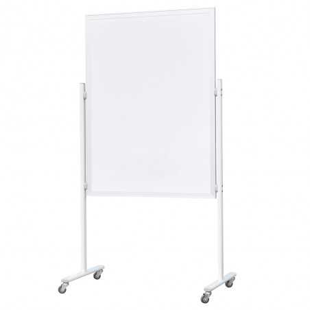 Tabla magnetica doua fete scriere, 90x120 cm, stand mobil cu blocare roti, rama aluminiu, RESIGILAT