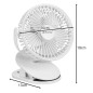 Ventilator Wireless cu picior, USB-C, reglare 360 grade, 5W, 2 moduri de functionare, 1200 mAh, 60 dB, alb