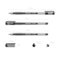 Pix cu gel Erichkrause G-Tone, cerneala tip gel, grosime scriere 0,4 mm, negru