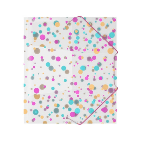 Mapa A5+ cu elastic, Erichkrause, model cu buline multicolore, pentru birou/scoala