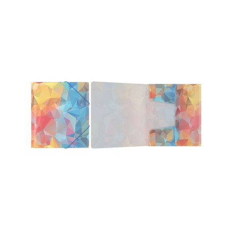 Mapa plastic A5+ cu elastic lateral, ErichKrause, imprimeu geometric policromatic