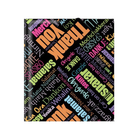 Mapa format A5+ pentru scoala sau birou, imprimeu Thank You, polipropilena