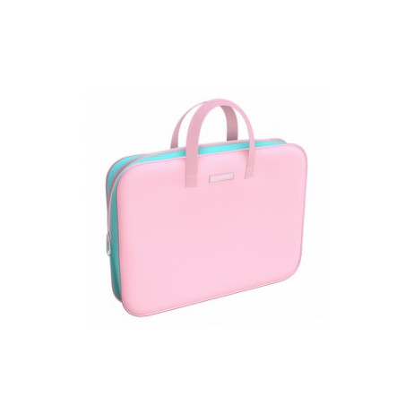 Mapa pentru documente, A4, maner transport si fermoar, poliester, roz
