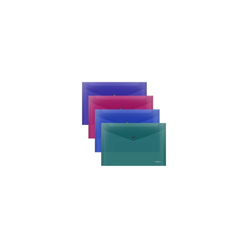 Mapa tip plic, A4, Ek Fizzy Vivid, prindere capsa, semitransparenta, diverse culori