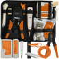 Kit tester cabluri, 145 piese, instrumente de retea, dezizolator sertizat, husa cu fermoar Kit tester cabluri, 145 piese, instrumente de retea, dezizolator sertizat, husa cu fermoar