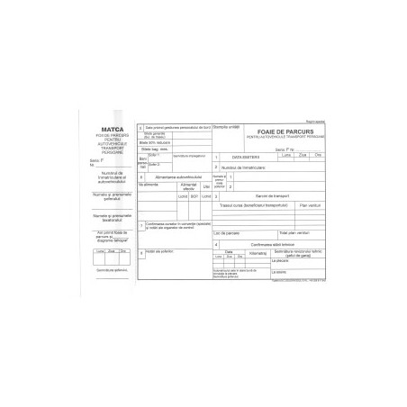 Foaie Parcurs Persoane BiroCO Neinseriata A4 100 File/Bloc