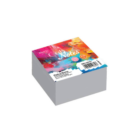 Cub notite BiroCO, 9X9 cm, 250 coli/top, coperta carton, alb