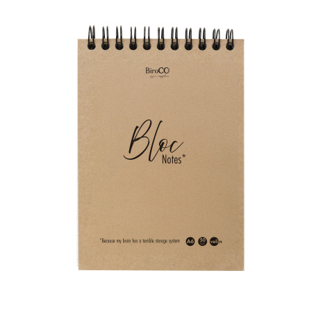 Carnetel notite, format A6, 50 file velin, coperta carton natur