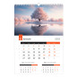 Calendar de perete format A3, cu peisaje, 12 file color spiralate, an 2025