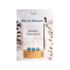 Plic C5 siliconic, set 10 bucati 162x229 mm, latura scurta, alb