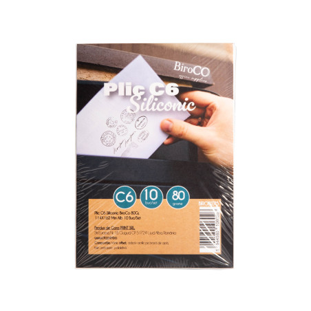Plic siliconic BiroCo, format C6, set 10 bucati, 114 x 162 mm