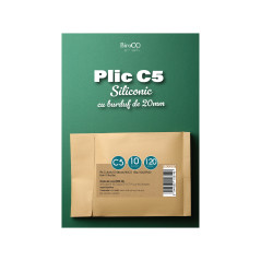 Plic cu burduf, C5 siliconic, 10 bucati, 162x229x20 mm, hartie kraft