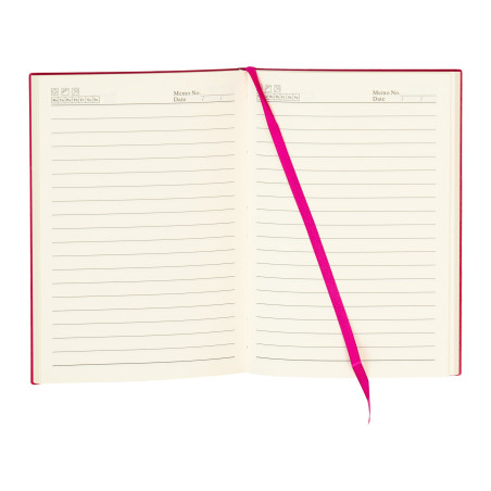 Agenda nedatata BiroCO A5, 112 file, magenta, coperta catifea