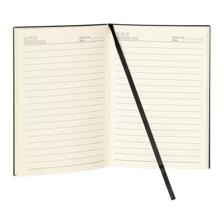 Agenda A5 nedatata, 112 file, semn carte, coperta cu textura catifelata, neagra