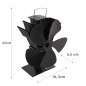 Ventilator pentru semineu, 5 palete, maner, aluminiu si otel, 16.3x9.5x22 cm, negru Ventilator pentru semineu, 5 palete, maner, aluminiu si otel, 16.3x9.5x22 cm, negru