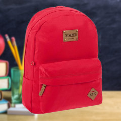 Ghiozdan Ruby, 1 compartiment mare, 1 compartiment frontal, spate si bretele buretate, 42x32x11 cm