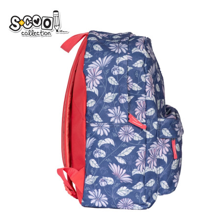 Ghiozdan CLASSIC, compartiment cu fermoar, doua cursoare metalice, 30x16x43 cm, poliester