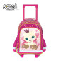 Ghiozdan troller CUTE KITTY, 3 compartimente cu fermoar, 2 roti, 38x29x14 cm Ghiozdan troller CUTE KITTY, 3 compartimente cu fermoar, 2 roti, 38x29x14 cm