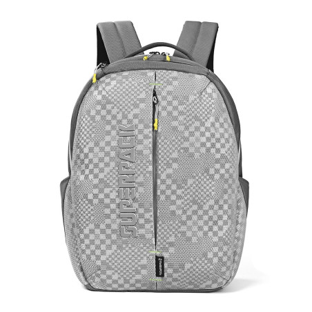 Ghiozdan scoala cu spatiu pentru laptop/tableta, bretele ajustabile, gri, 45x30x15 cm