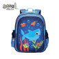 Ghiozdan SHARK pentru baieti, fermoare cu breloc ursuleti, spate buretat, albastru, 33x27x15 cm