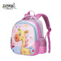 Ghiozdan 3D pentru gradinita, imprimeu girafa, 2 manere, inchidere fermoar, buzunare plasa, roz