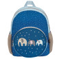 Ghiozdan gradinita cu imprimeu elefanti, bretele reglabile si benzi reflectorizante, 5L, albastru