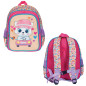 Ghiozdan gradinita KITTY, 5-6 ani, fermoare cu ursulet, buzunare laterale, 33x27x15 cm, multicolor Ghiozdan gradinita KITTY, 5-6 ani, fermoare cu ursulet, buzunare laterale, 33x27x15 cm, multicolor
