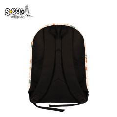 Ghiozdan cu imprimeu multicolor, volum 15L, fermoar, poliester impermeabil, 30x16x43 cm