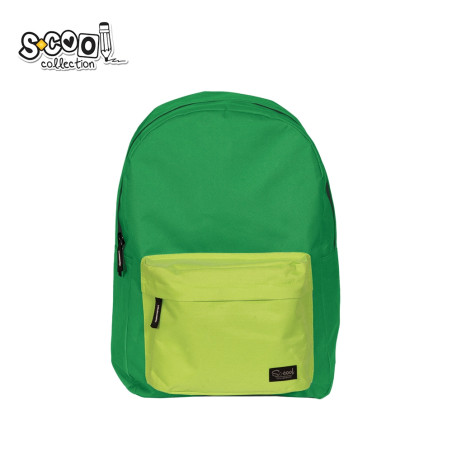 Ghiozdan scolar, design clasic, bretele buretate, fermoar ascuns, 30x16x43 cm, verde