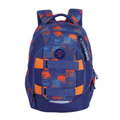 Ghiozdan scolar baieti, compartiment laptop, organizator, portchei, benzi reflectorizante, 11 ani+