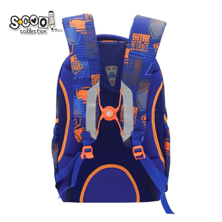 Ghiozdan scolar baieti, compartiment laptop, organizator, portchei, benzi reflectorizante, 11 ani+