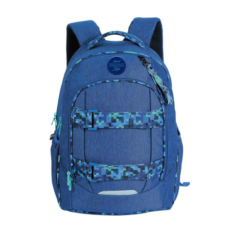 Ghiozdan ergonomic, compartiment laptop, bretele cu prindere transversala, spate rigid, albastru