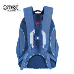 Ghiozdan ergonomic, compartiment laptop, bretele cu prindere transversala, spate rigid, albastru